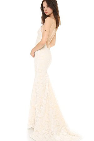 Robe de mariée longue sexy de traîne courte bandouliere spaghetti col en v foncé - photo 2