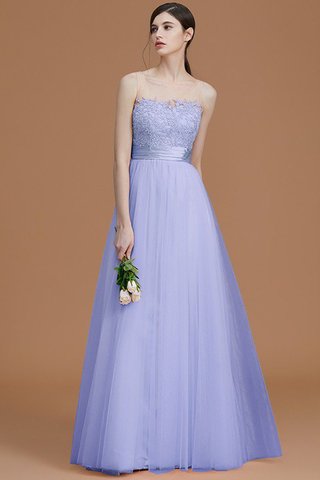 Robe demoiselle d'honneur naturel manche nulle fermeutre eclair col en bateau en tulle - photo 23