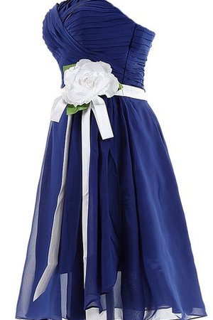 Robe demoiselle d'honneur avec fleurs avec nœud ceinture ruché en chiffon - photo 2