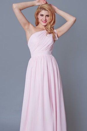 Robe demoiselle d'honneur elégant simple ligne a longueur au niveau de sol en chiffon - photo 2
