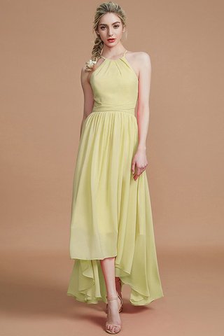 Robe demoiselle d'honneur naturel de princesse avec chiffon asymétrique dénudé - photo 13