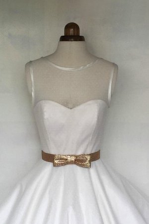 Robe de mariée col ras du cou ligne a ceinture en étoffe en tulle avec zip - photo 2