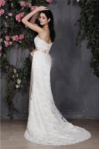 Robe de mariée longue avec décoration dentelle cordon de bustier maillot - photo 2