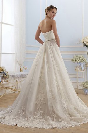 Robe de mariée facile avec lacets avec décoration dentelle de bustier de traîne courte - photo 2