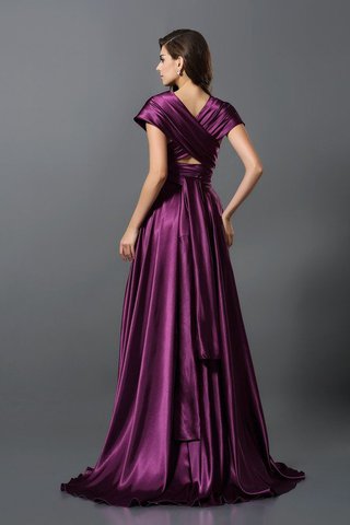 Robe demoiselle d'honneur longue plissage de princesse en satin soyeux ligne a - photo 5