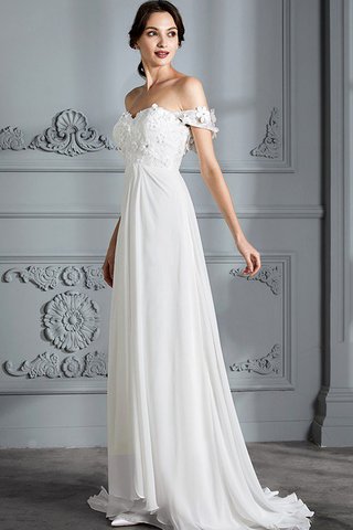 Robe de mariée naturel a-ligne d'epaule ecrite jusqu'au sol de princesse - photo 6