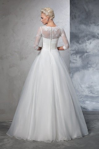 Robe de mariée longue de mode de bal appliques en 3/4 manche en organza - photo 2