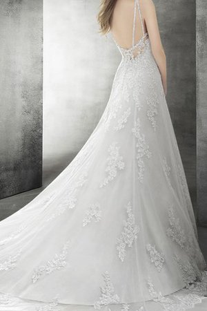 Robe de mariée manche nulle avec perle ligne a sans dos v encolure - photo 2