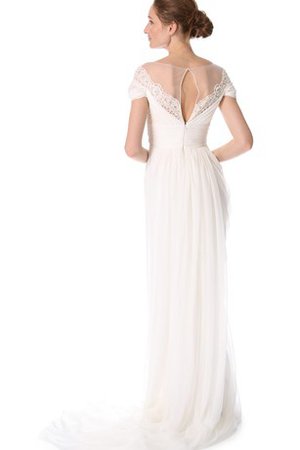 Robe de mariée plissé facile avec fronce noeud avec manche épeules enveloppants - photo 2