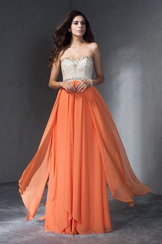 Robe de soirée col en forme de cœur avec sans manches de princesse avec perle a-ligne - photo 6