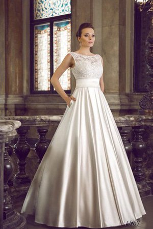 Robe de mariée plissage romantique encolure ronde a-ligne manche nulle - photo 1