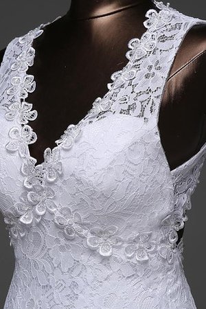 Robe de mariée de sirène dos nu avec lacets en dentelle manche nulle - photo 2