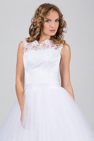 Robe de mariée naturel elevé cordon avec décoration dentelle jusqu'au sol - photo 2