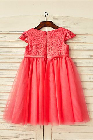 Robe de cortège enfant naturel longueur mollet textile en tulle avec zip avec fleurs - photo 2