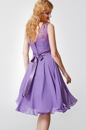 Robe demoiselle d'honneur facile au niveau de genou avec ruban ligne a avec chiffon - photo 2