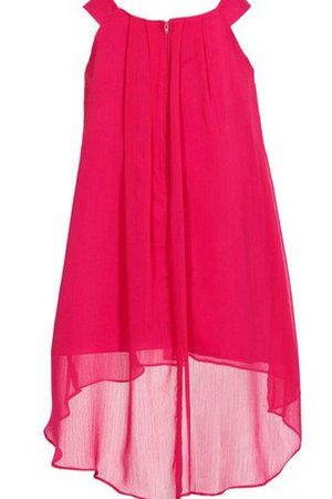 Robe de cortège enfant plissage en chiffon fermeutre eclair manche nulle haut bas - photo 2