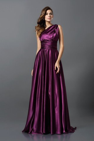 Robe demoiselle d'honneur longue plissage de princesse en satin soyeux ligne a - photo 8