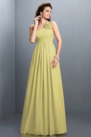 Robe demoiselle d'honneur de princesse ligne a manche nulle jusqu'au sol en chiffon - photo 8