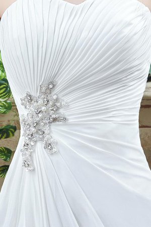 Robe de mariée facile avec fronce avec perle au bord de la mer manche nulle - photo 2