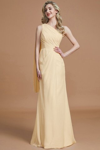 Robe demoiselle d'honneur naturel avec chiffon en forme manche nulle jusqu'au sol - photo 11