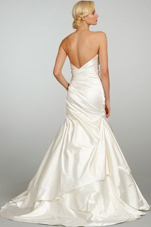 Robe de mariée naturel ruché en satin ligne a asymétrique - photo 2