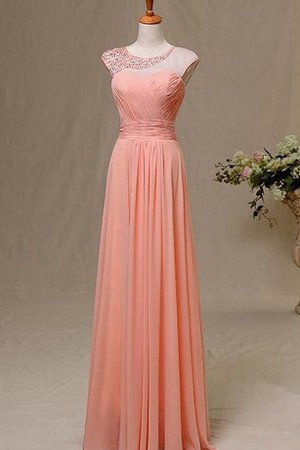 Robe de bal plissage longue a-ligne avec manche courte col u profond - photo 1