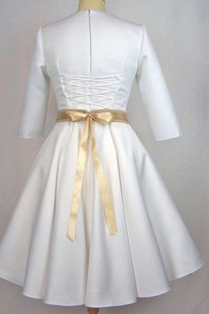 Robe de mariée courte v encolure avec manche 1/2 ceinture avec nœud - photo 2