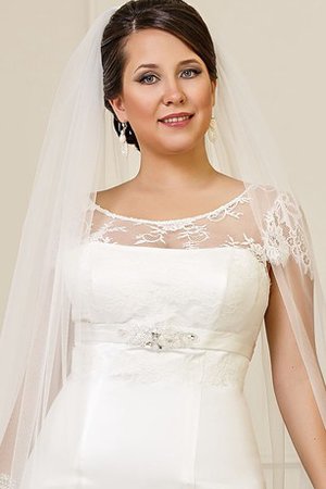 Robe de mariée ceinture en satin avec perle de sirène avec manche épeules enveloppants - photo 2