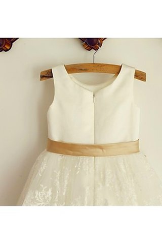 Robe de cortège enfant naturel avec fleurs de princesse avec zip jusqu'au mollet - photo 3