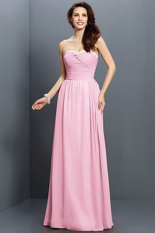 Robe demoiselle d'honneur longue avec zip col en forme de cœur manche nulle a-ligne - photo 22