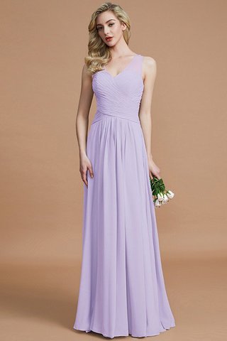 Robe demoiselle d'honneur naturel a-ligne avec sans manches avec chiffon v encolure - photo 24