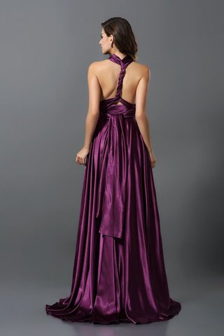 Robe demoiselle d'honneur longue plissage de princesse en satin soyeux ligne a - photo 11