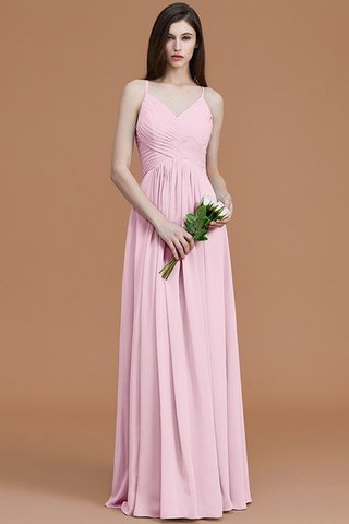 Robe demoiselle d'honneur ruché a-ligne de princesse avec sans manches en chiffon - photo 28