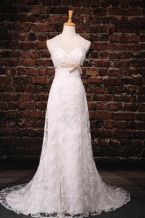 Robe de mariée avec perle en satin en dentelle longueur mollet textile en tulle - photo 1