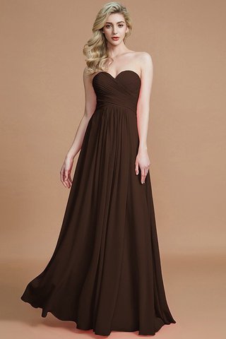 Robe demoiselle d'honneur naturel avec sans manches a-ligne en chiffon jusqu'au sol - photo 12