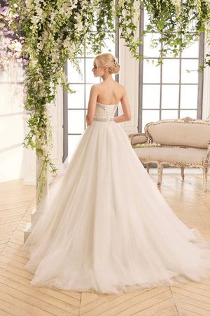 Robe de mariée longue manche nulle en tulle avec lacets col en forme de cœur - photo 2