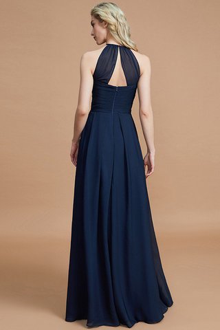 Robe demoiselle d'honneur naturel de princesse fermeutre eclair ruché manche nulle - photo 35