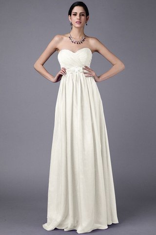 Robe demoiselle d'honneur longue naturel en chiffon jusqu'au sol avec perle - photo 16