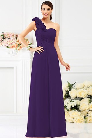 Robe demoiselle d'honneur avec fleurs manche nulle avec zip en chiffon ligne a - photo 12