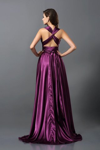 Robe demoiselle d'honneur longue plissage de princesse en satin soyeux ligne a - photo 7