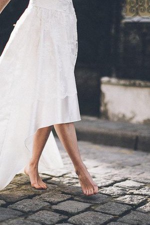 Robe de mariée appliques ligne a avec perle de traîne courte en dentelle - photo 2