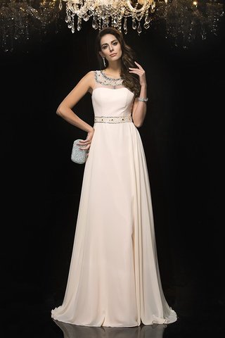 Robe de soirée longue manche nulle avec perle en chiffon fermeutre eclair - photo 3