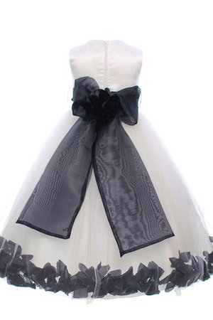Robe de cortège enfant avec nœud avec fleurs manche nulle col u profond - photo 2
