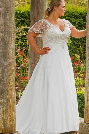 Robe de mariée naturel lache avec manche courte cordon dans l'eglise - photo 1