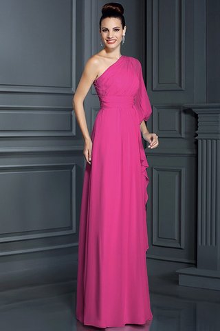 Robe demoiselle d'honneur longue avec chiffon jusqu'au sol d'épaule asymétrique maillot - photo 10