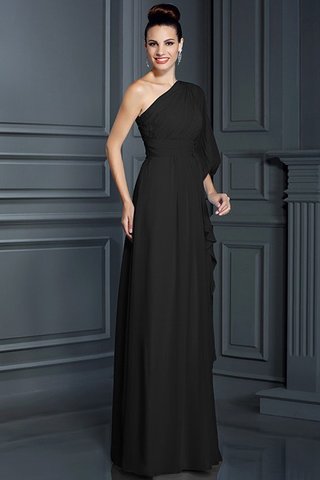 Robe demoiselle d'honneur longue avec chiffon jusqu'au sol d'épaule asymétrique maillot - photo 2