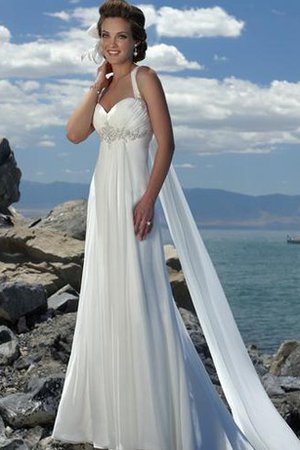 Robe de mariée ligne a avec perle de traîne moyenne col en forme de cœur avec chiffon - photo 1