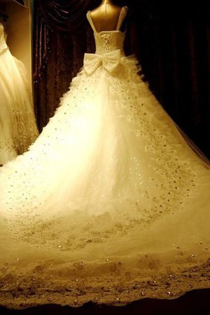 Robe de mariée romantique derniere tendance avec sans manches de mode de bal avec perle - photo 2