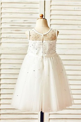 Robe de cortège enfant naturel longueur mollet de princesse ligne a avec fleurs - photo 3