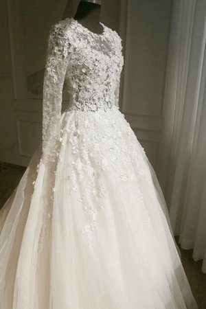 Robe de mariée humble delicat au niveau de cou avec manche longue avec zip - photo 2